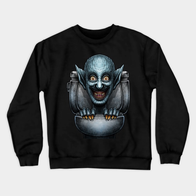 Horror toilet Monster #38 Crewneck Sweatshirt by Winya